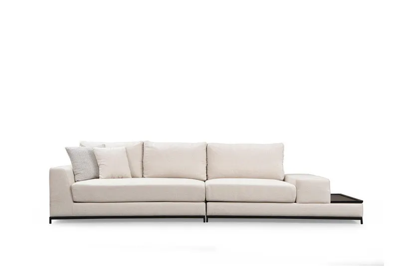 Canapea Fixa cu 4 Locuri Line, 320 x 84 x 102 cm - Bej