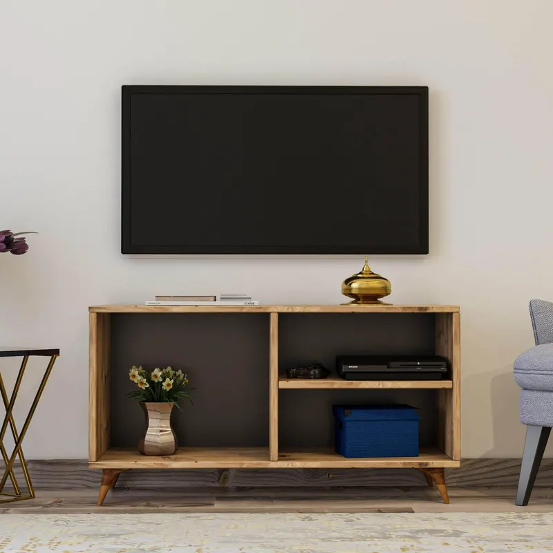 Comoda TV Zisino, Alb - Crem - Nuc - Gri (diverse dimensiuni) - Crem
