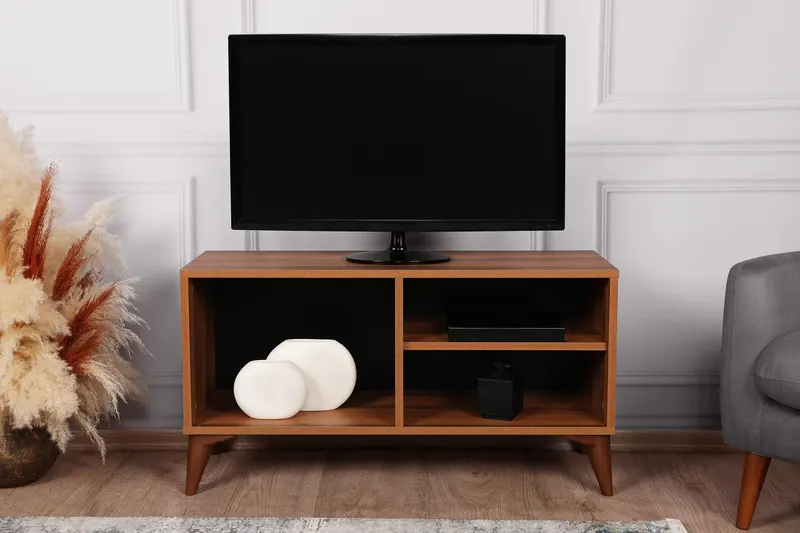 Comoda TV Zisino, Alb - Crem - Nuc - Gri (diverse dimensiuni) - Maro