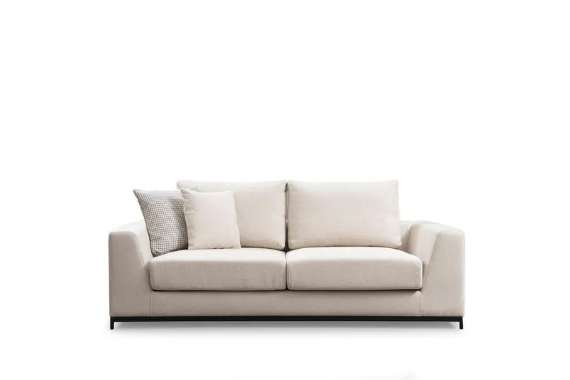 Canapea Fixa cu 3 Locuri Line, Bej, 201 x 84 x 102 cm - Bej