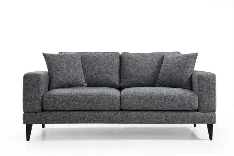 Canapea Fixa cu 2 Locuri Biutiful, Gri Inchis, 180 x 85 x 90 cm - Gri