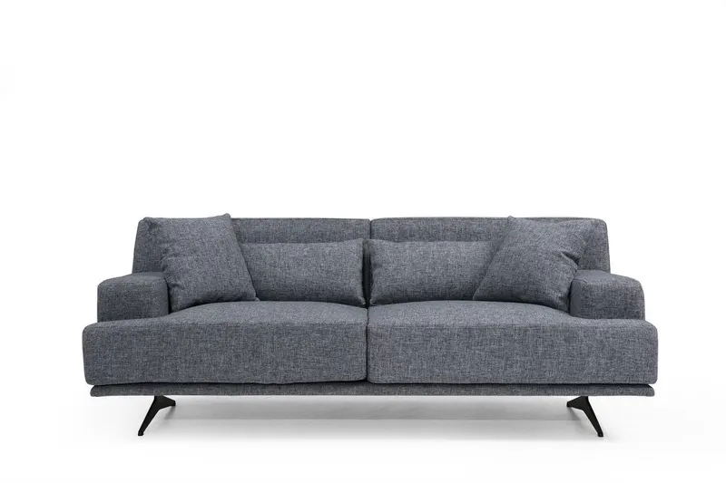 Canapea Fixa cu 2 Locuri Bentley, 200 x 80 x 110 cm - Gri