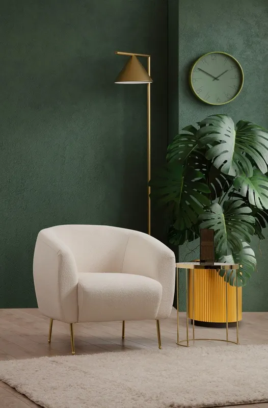 Fotoliu Eses Wing Chair, 70 x 82 x 82 cm - Crem