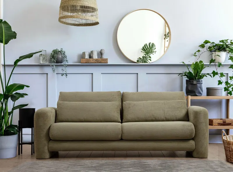 Canapea Lux 3 locuri Lily, 215 x 73 x 97 cm - Verde