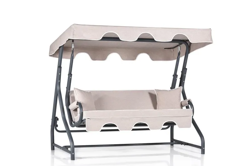 Balansoar de gradina cu 3 locuri Bacau, Crem, 50x110x160 cm - Crem