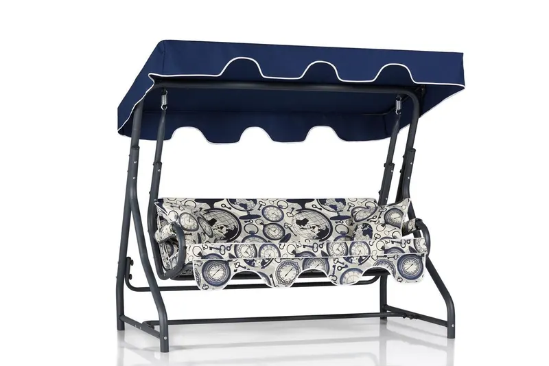 Balansoar de gradina cu 3 locuri Buzau, Albastru, 160x110x50 cm - Albastru