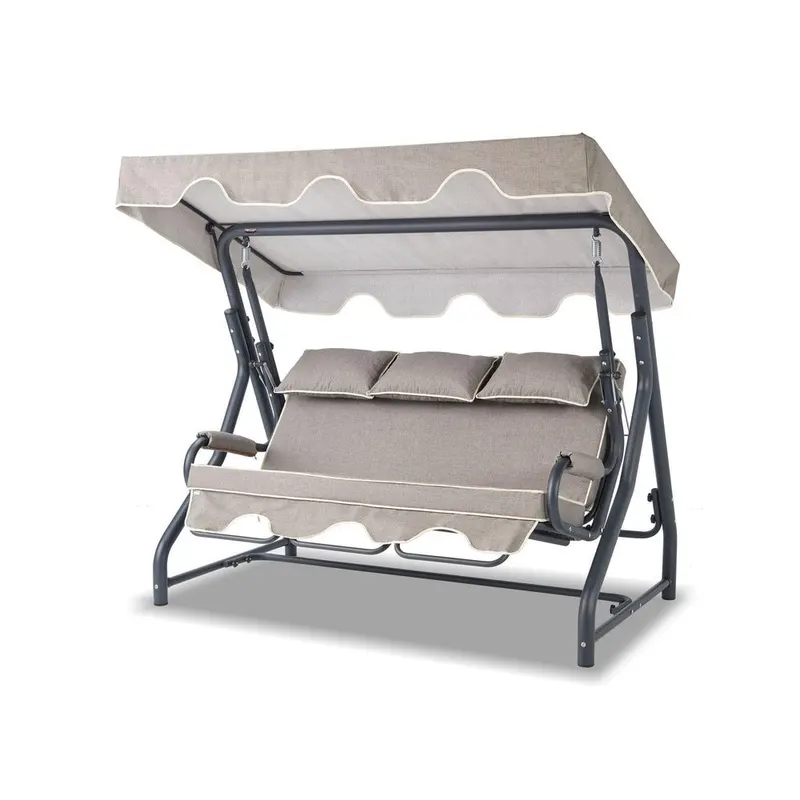 Balansoar de gradina cu 3 locuri Zomzi, Gri, 200x110x165 cm - Gri