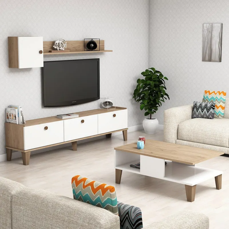 Set Mobila Sufragerie ewqw, Stejar, 178x45x35 cm - Stejar