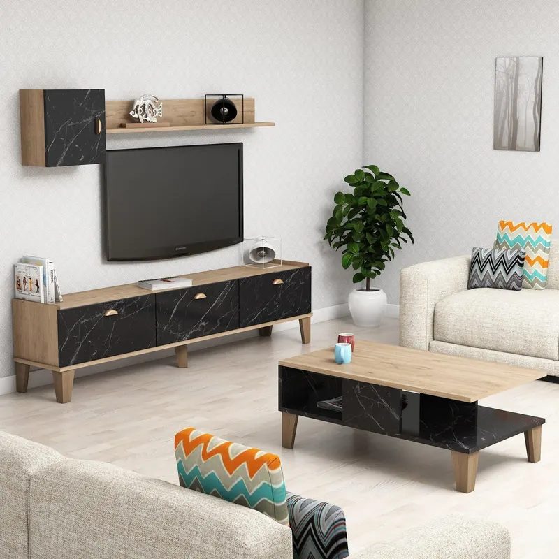 Set Mobila Sufragerie Stor, Stejar, 178x45x35 cm - Stejar