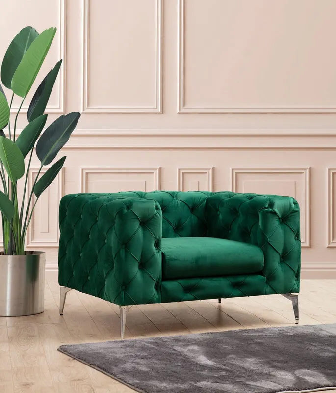 Fotoliu Chesterfield, 90x70x108 cm - Verde