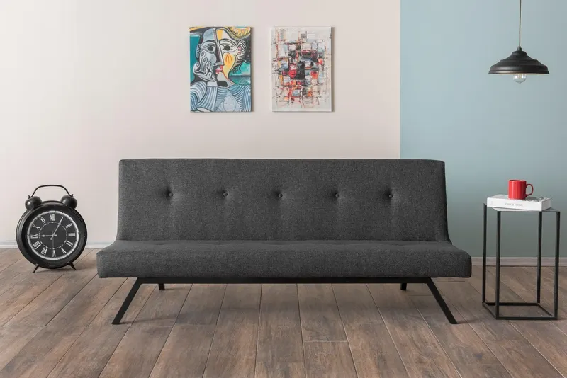 Canapea extensibilă 3 locuri Zola, Diverse culori, 180x78x55 cm - Gri închis