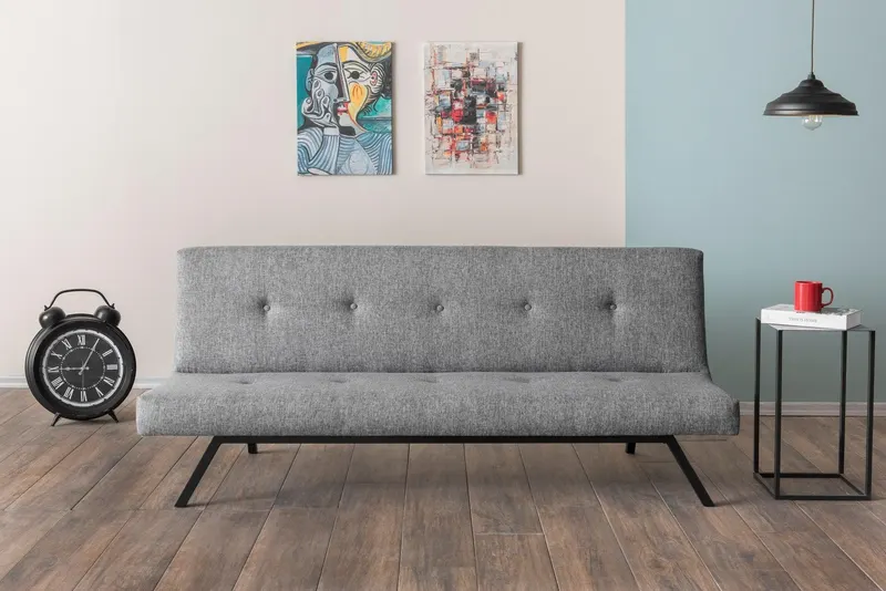 Canapea extensibilă 3 locuri Zola, Diverse culori, 180x78x55 cm - Gri deschis