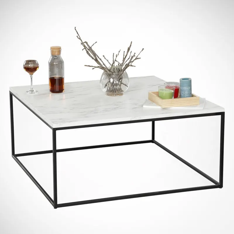 Masa de cafea Nancy Homestore, Lemn/Metal, 75 x 75 x 43 cm - Multicolor