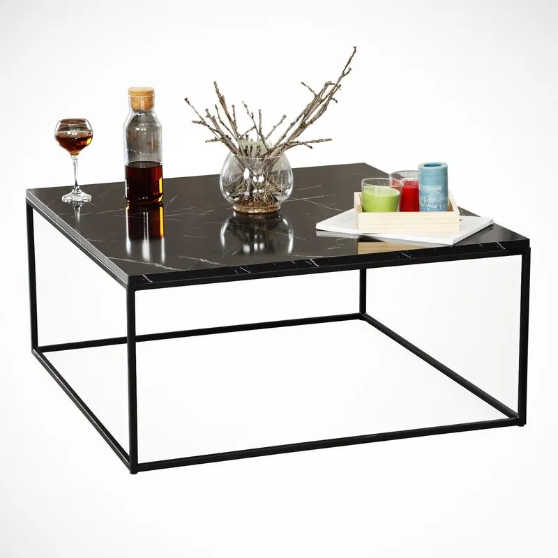 Masuta de cafea King Royal, Negru, 75 x 43 x 75 cm - Negru