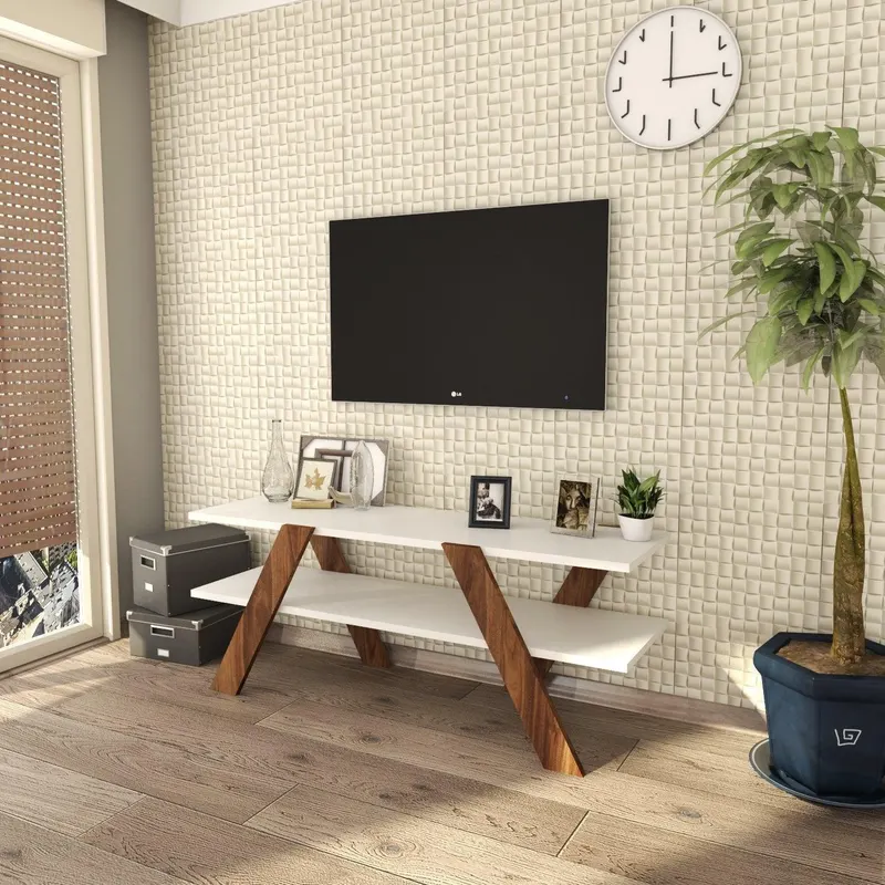 COMODA TV Zig Zag, Alb, 120x45x33 cm - Alb