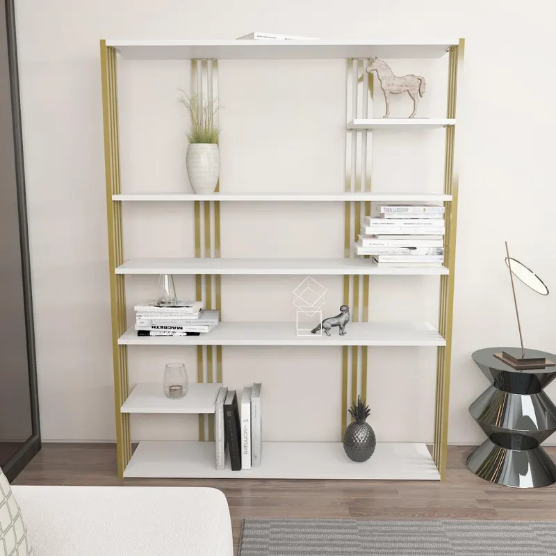 Biblioteca Manny Elegant, 6 Rafturi, 120 X 160 X 30 Cm - Multicolor