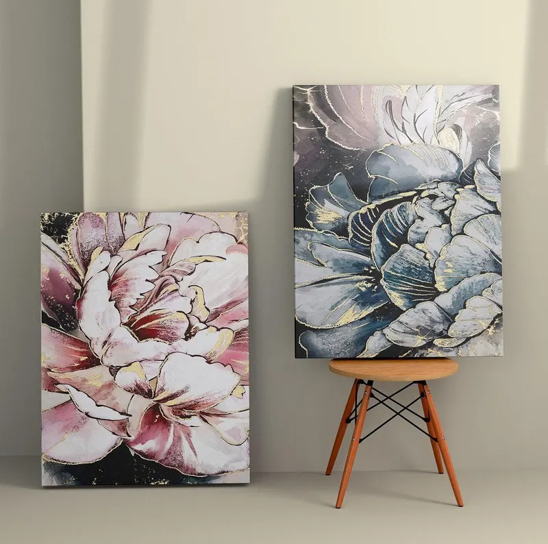 Tablou Canvas (2 bucăți) Vintage 2, Multicolor, 150x100 cm - Multicolor