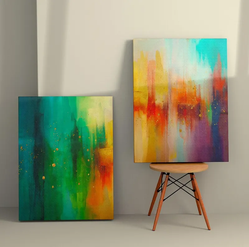 Tablou Canvas (2 bucăți) 2KNV4232, Multicolor, 110x70 cm - Multicolor
