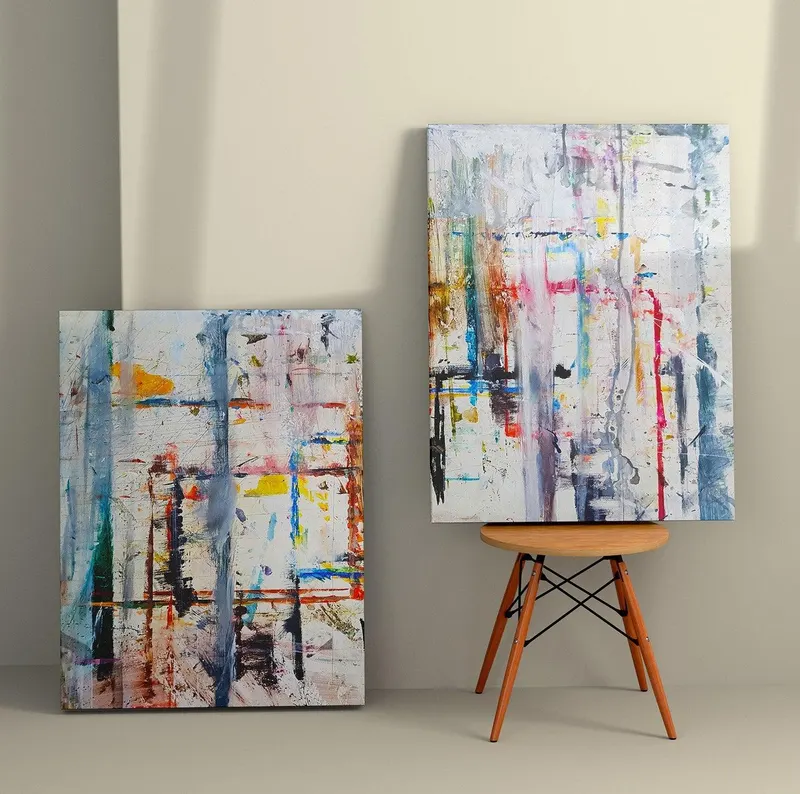 Tablou Canvas (2 bucăți) Artistic 3, Multicolor, 110x70 cm - Multicolor