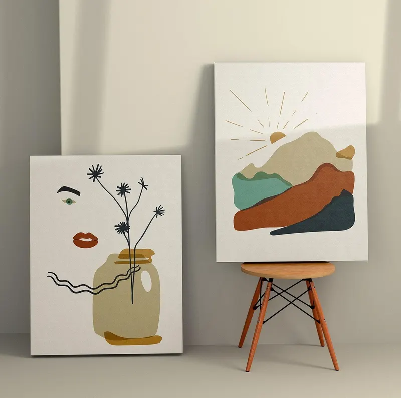Tablou Canvas (2 bucăți) Artistic 5, Multicolor, 150x100 cm - Multicolor