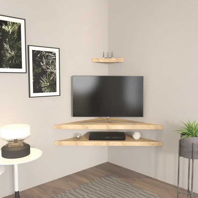 Comoda Tv Colt Massi, Stejar, 120 X 5 X 49 Cm - Stejar