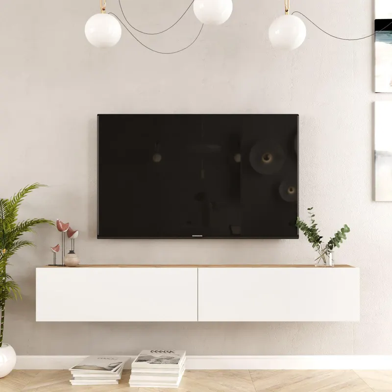 Comoda TV Twire, 180x30x32 cm - Alb
