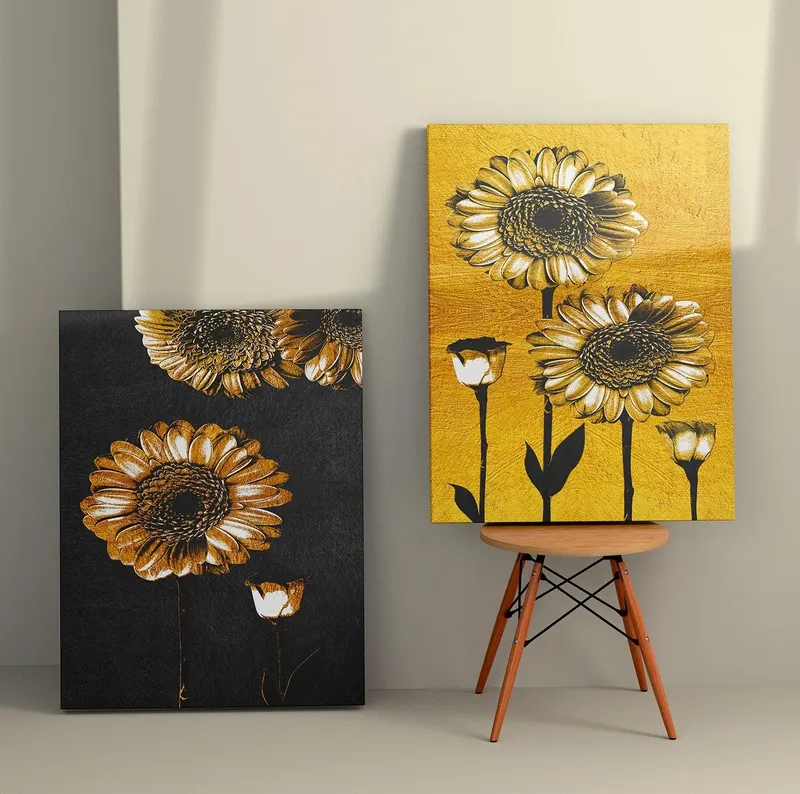 Tablou Canvas (2 bucăți) Vintage 7, Multicolor, 110x70 cm - Multicolor