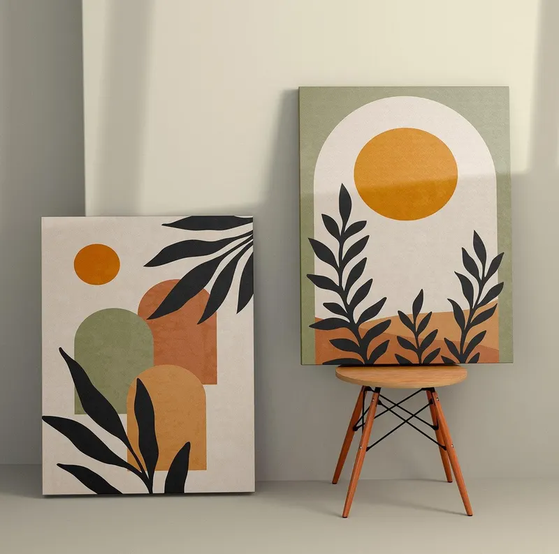 Tablou Canvas (2 bucăți) Modern 4, Multicolor, 150x100 cm - Multicolor