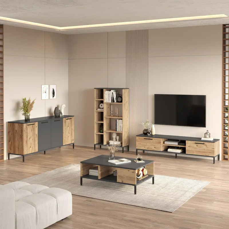 Set Mobila Sufragerie RL6-AA, Stejar, 35x39x160 cm - Stejar