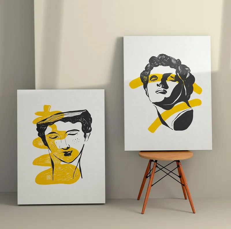 Tablou Canvas (2 bucăți) Minimal 8, Multicolor, 110x70 cm - Multicolor