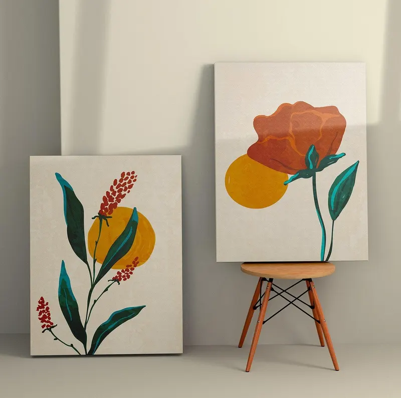 Tablou Canvas (2 bucăți) Classic 6, Multicolor, 110x70 cm - Multicolor