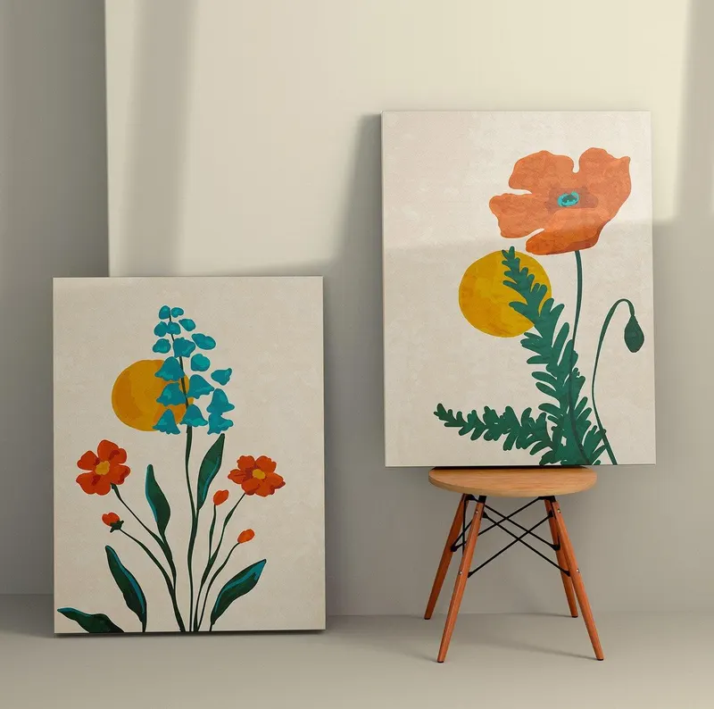 Tablou Canvas (2 bucăți) Rustic 10, Multicolor, 110x70 cm - Multicolor