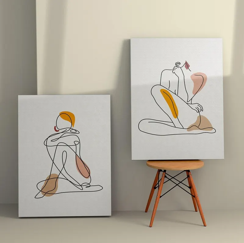 Tablou Canvas (2 bucăți) 2KNV4289, Multicolor, 110x70 cm - Multicolor