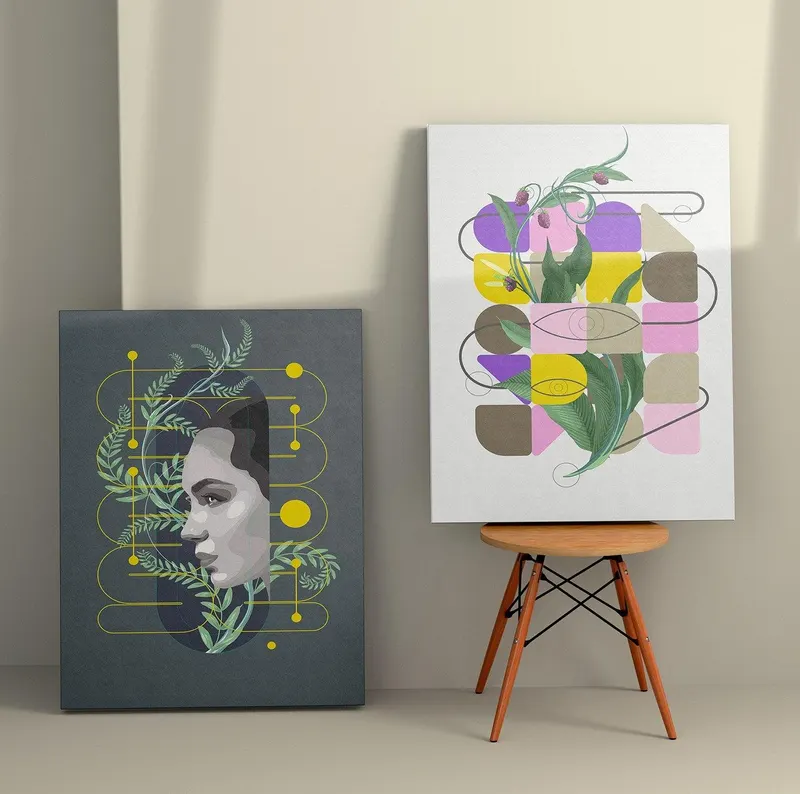 Tablou Canvas (2 bucăți) Lux 9, Multicolor, 150x100 cm - Multicolor