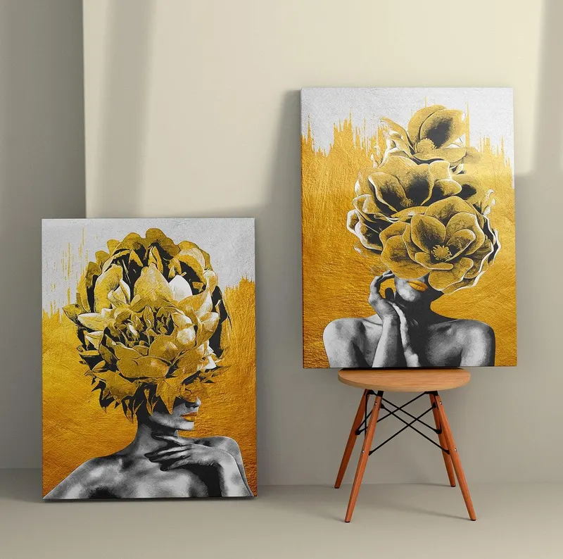 Tablou Canvas (2 bucăți) 2KNV4292, Multicolor, 150x100 cm - Multicolor