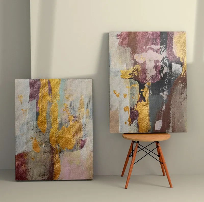 Tablou Canvas (2 bucăți) Vintage 9, Multicolor, 150x100 cm - Multicolor