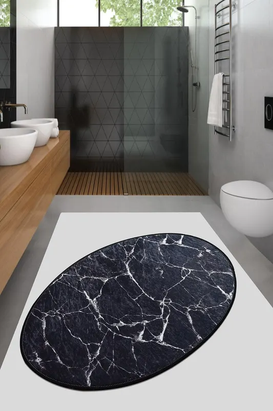 Covor de hol / bucatarie Marble Oval DJT, Multicolor - Multicolor