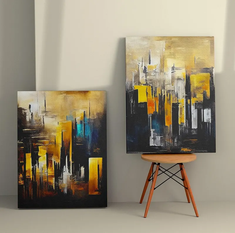 Tablou Canvas (2 bucăți) Minimal 10, Multicolor, 150x100 cm - Multicolor