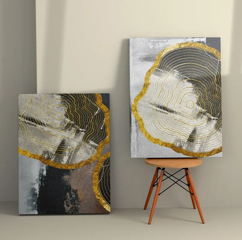Tablou Canvas (2 bucăți) 2KNV4314, Multicolor, 110x70 cm - Multicolor