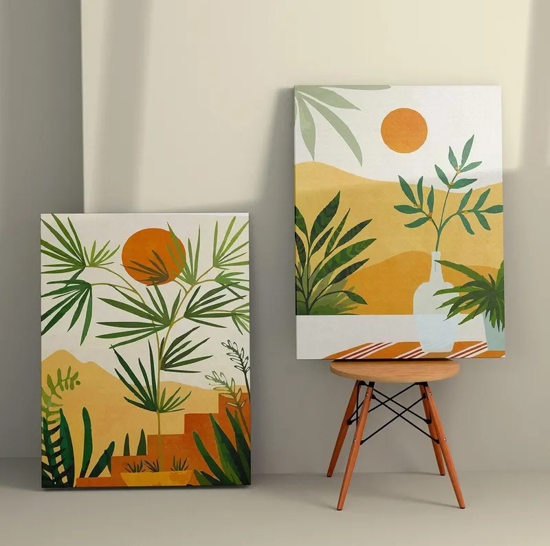 Tablou Canvas (2 bucăți) 2KNV4315, Multicolor, 110x70 cm - Multicolor