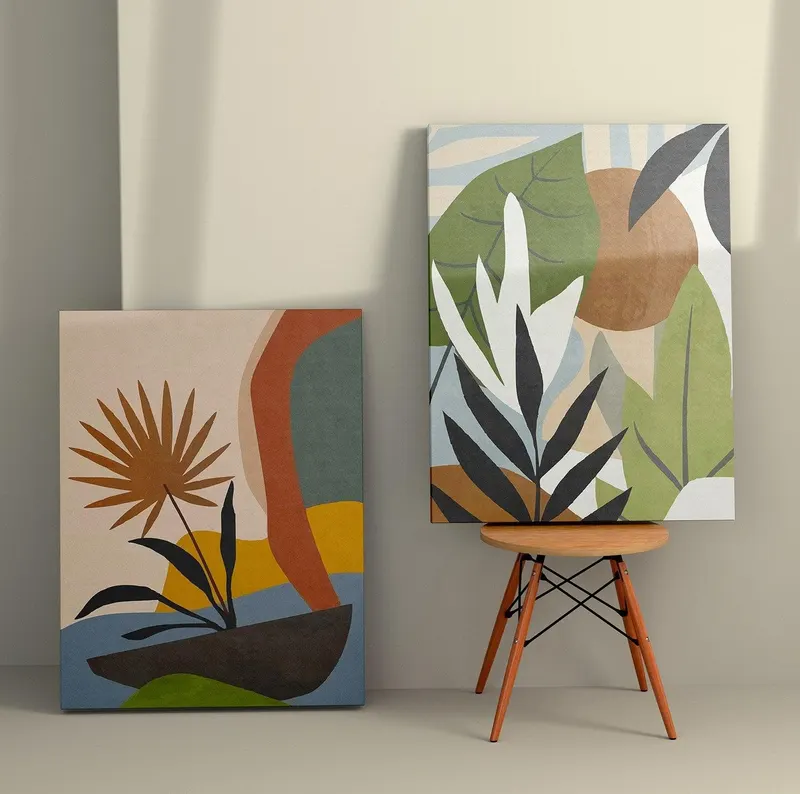 Tablou Canvas (2 bucăți) Rustic 15, Multicolor, 110x70 cm - Multicolor