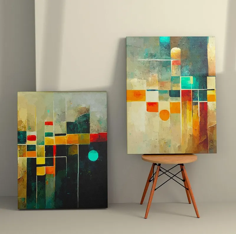 Tablou Canvas (2 bucăți) Antonio 10, Multicolor, 110x70 cm - Multicolor