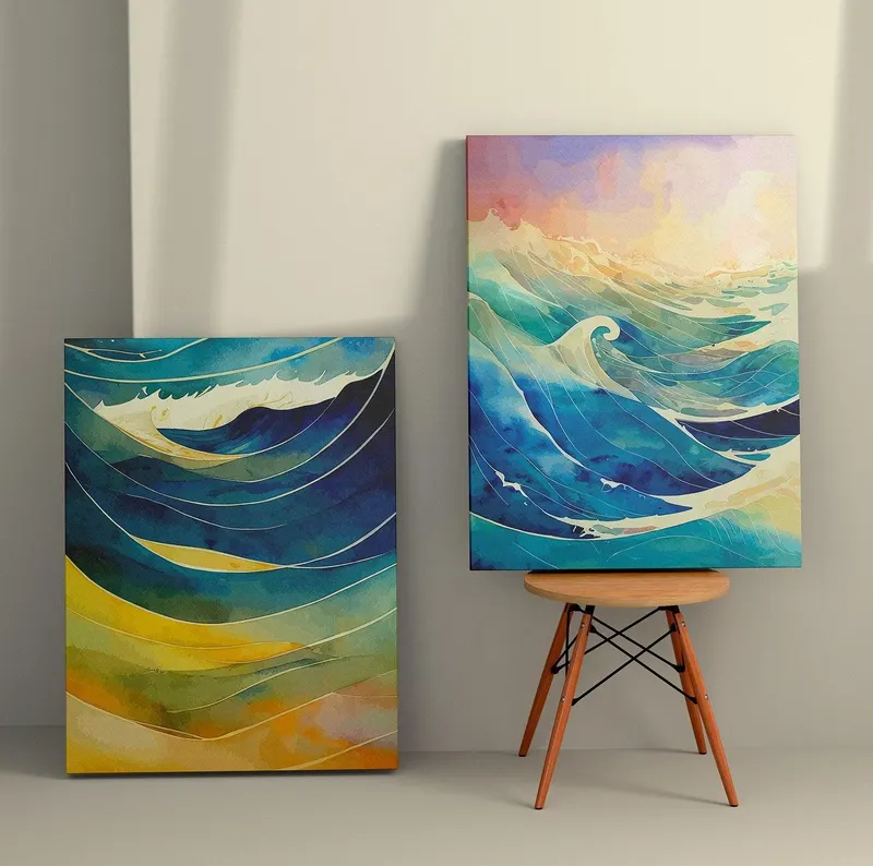 Tablou Canvas (2 bucăți) 2KNV4319, Multicolor, 110x70 cm - Multicolor