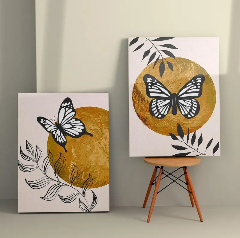 Tablou Canvas (2 bucăți) 2KNV4322, Multicolor, 110x70 cm - Multicolor