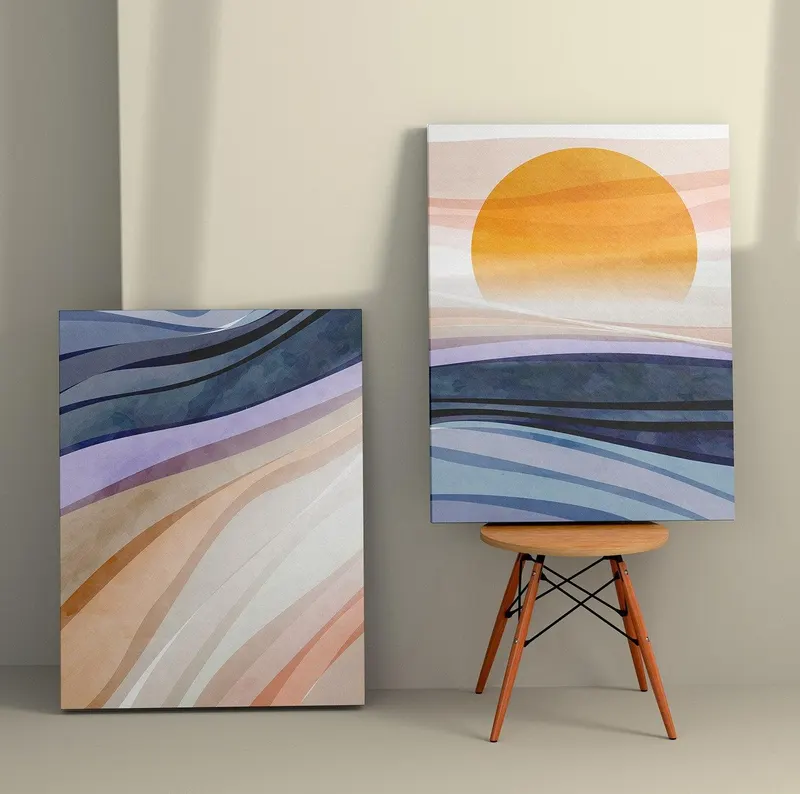 Tablou Canvas (2 bucăți) 2KNV4336, Multicolor, 110x70 cm - Multicolor