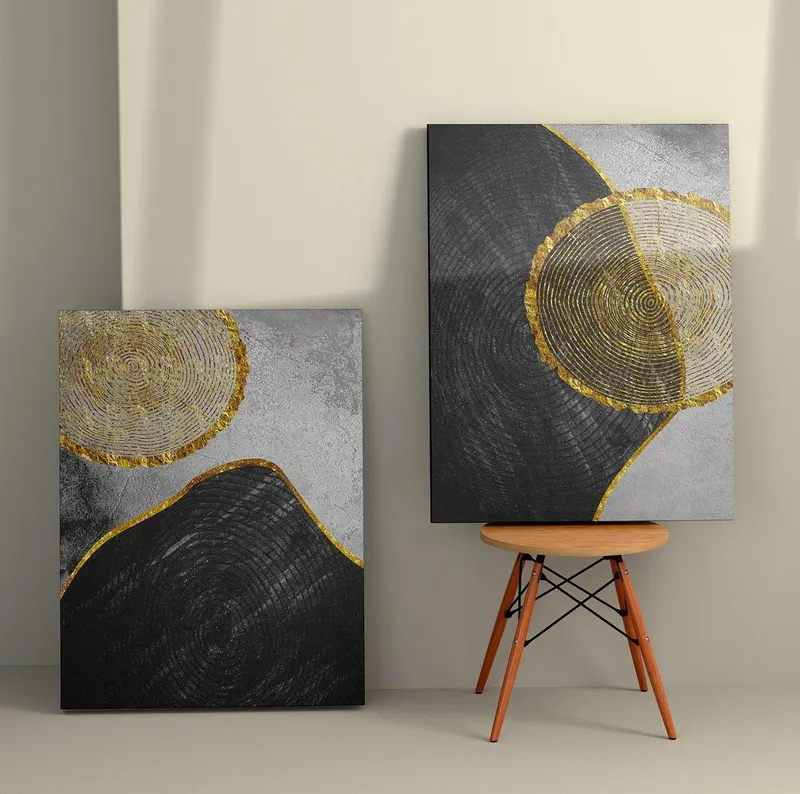 Tablou Canvas (2 bucăți) 2KNV4337, Multicolor, 110x70 cm - Multicolor