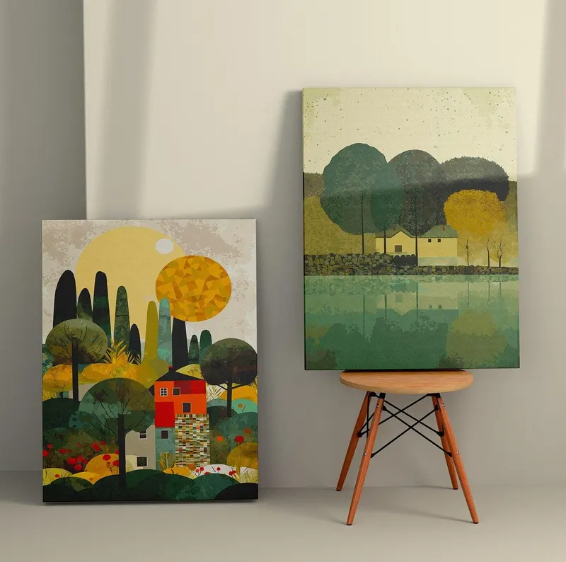 Tablou Canvas (2 bucăți) Artistic 11, Multicolor, 150x100 cm - Multicolor