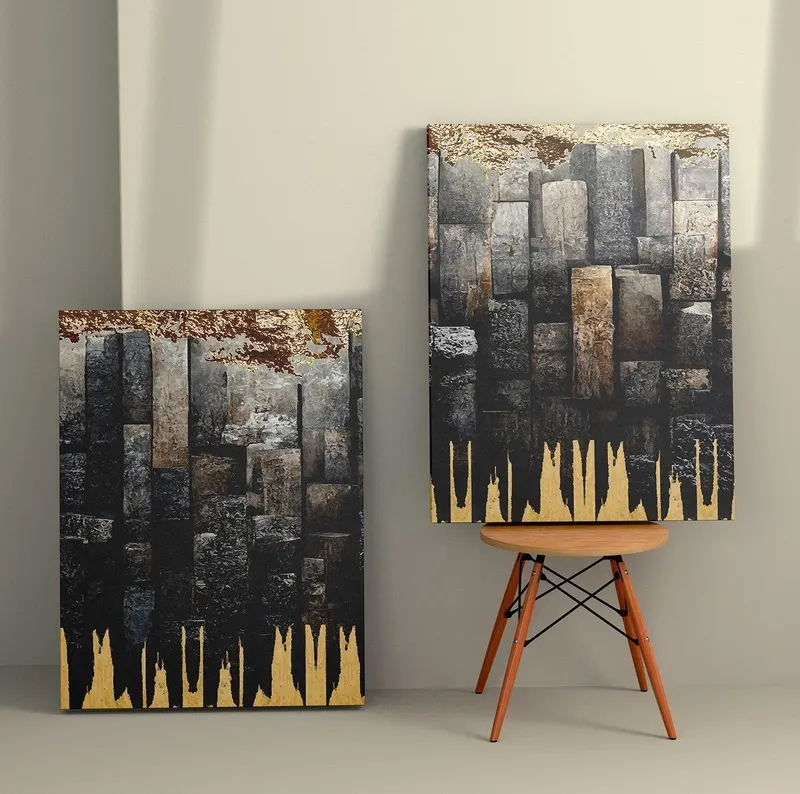 Tablou Canvas (2 bucăți) 2KNV4342, Multicolor, 110x70 cm - Multicolor