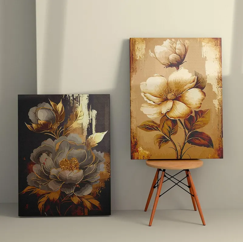 Tablou Canvas (2 bucăți) 2KNV4343, Multicolor, 110x70 cm - Multicolor