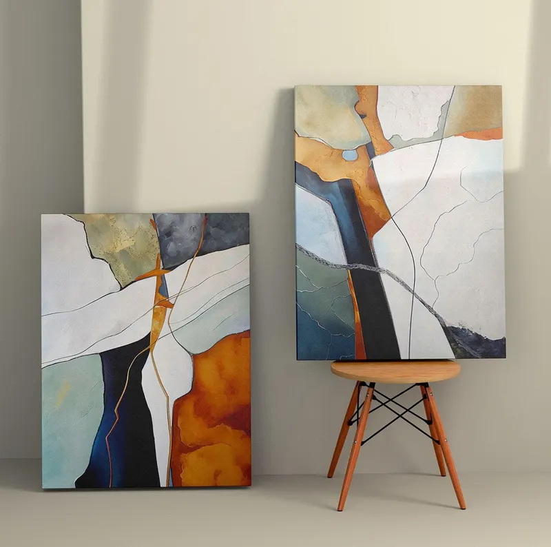 Tablou Canvas (2 bucăți) 2KNV4348, Multicolor, 110x70 cm - Multicolor
